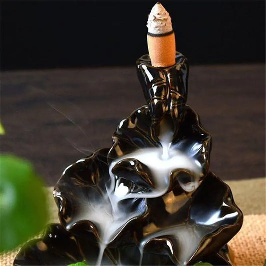 Ceramic Backflow Incense Burner with Sandalwood Holder
