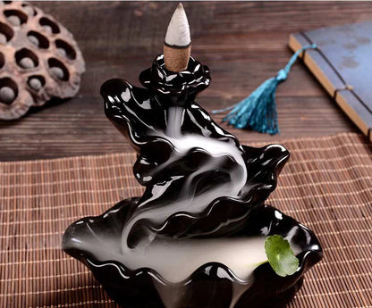 Ceramic Backflow Incense Burner with Sandalwood Holder